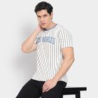 Men's 100% Cotton Round Neck Half Sleeves T-Shirt, Off White, small