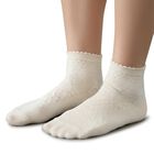 Girls' Soft Pastel Pink and Cream White Regular Fit Textured Ankle Socks Pack of 2, ऑफ व्हाइट, small image number null