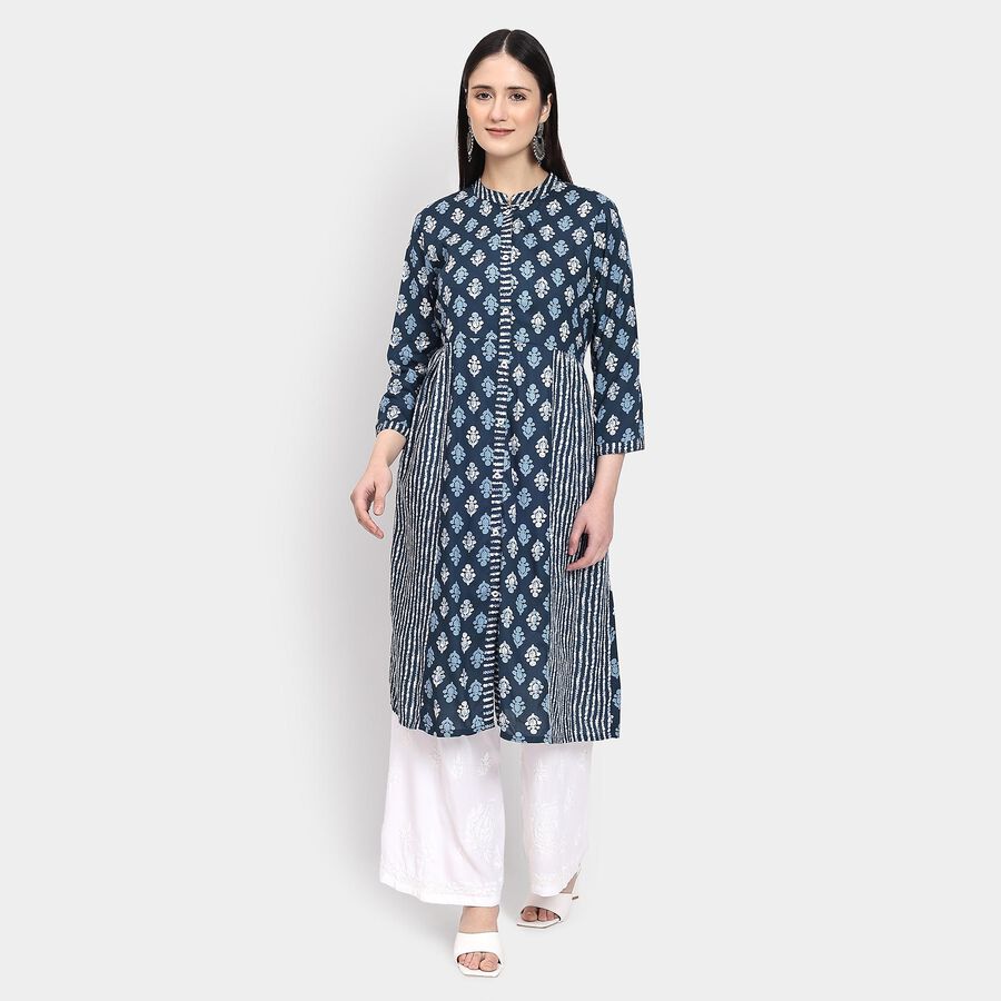 Ladies' Kurta , गहरा नीला, large