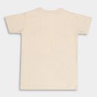 Boys Round Neck T-Shirt, Beige, small image number null