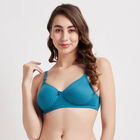 Cotton Printed Bra, Teal Blue, small image number null