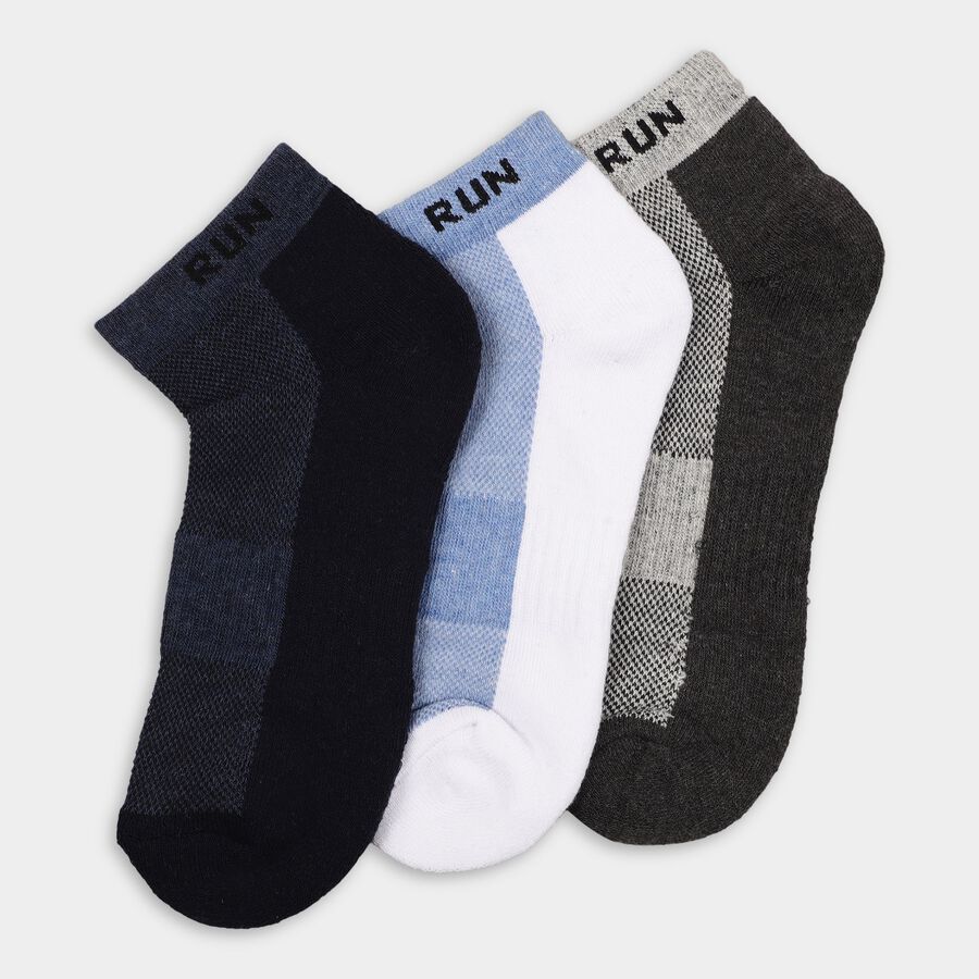 Men's Socks (Pack of 3), गहरा ग्रे, large