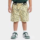 Boys Off White Regular Fit Printed Cargo Bermuda Shorts, Off White, small