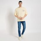 Men's 100% Cotton Round Neck Half Sleeves T-Shirt , एक्रू मिश्रित, small