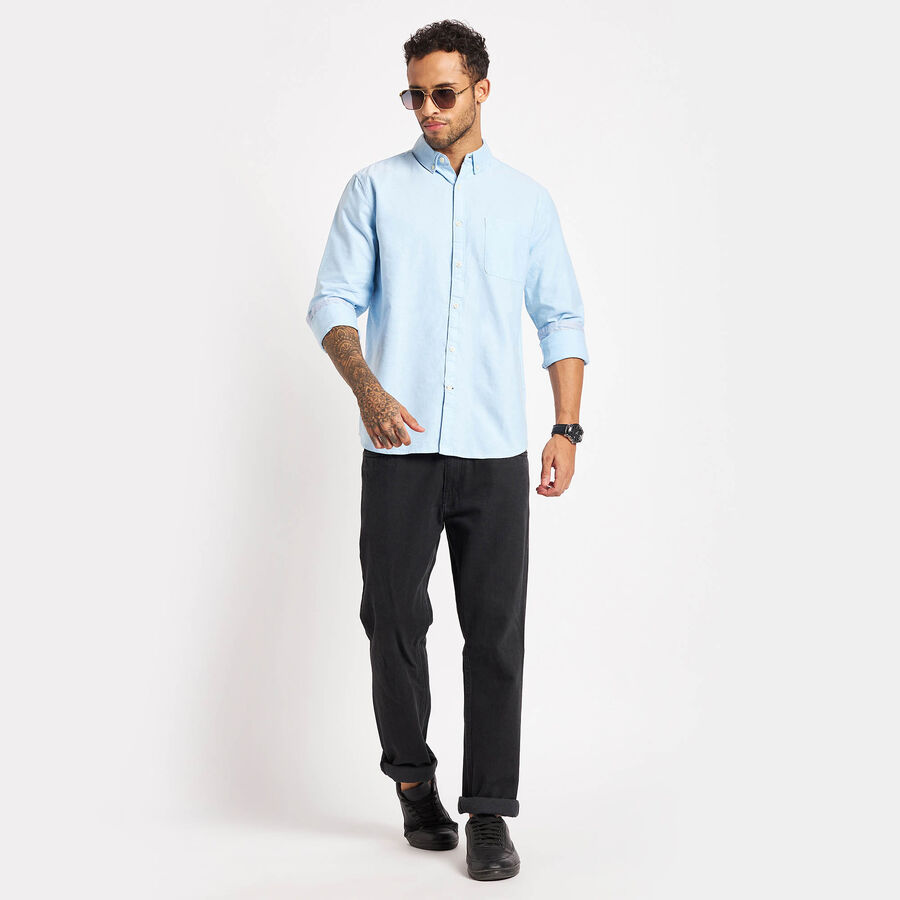 Cotton Solid Casual Shirt, Light Blue, large image number null