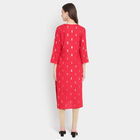 Printed 3/4Th Sleeves Kurta, Red, small image number null