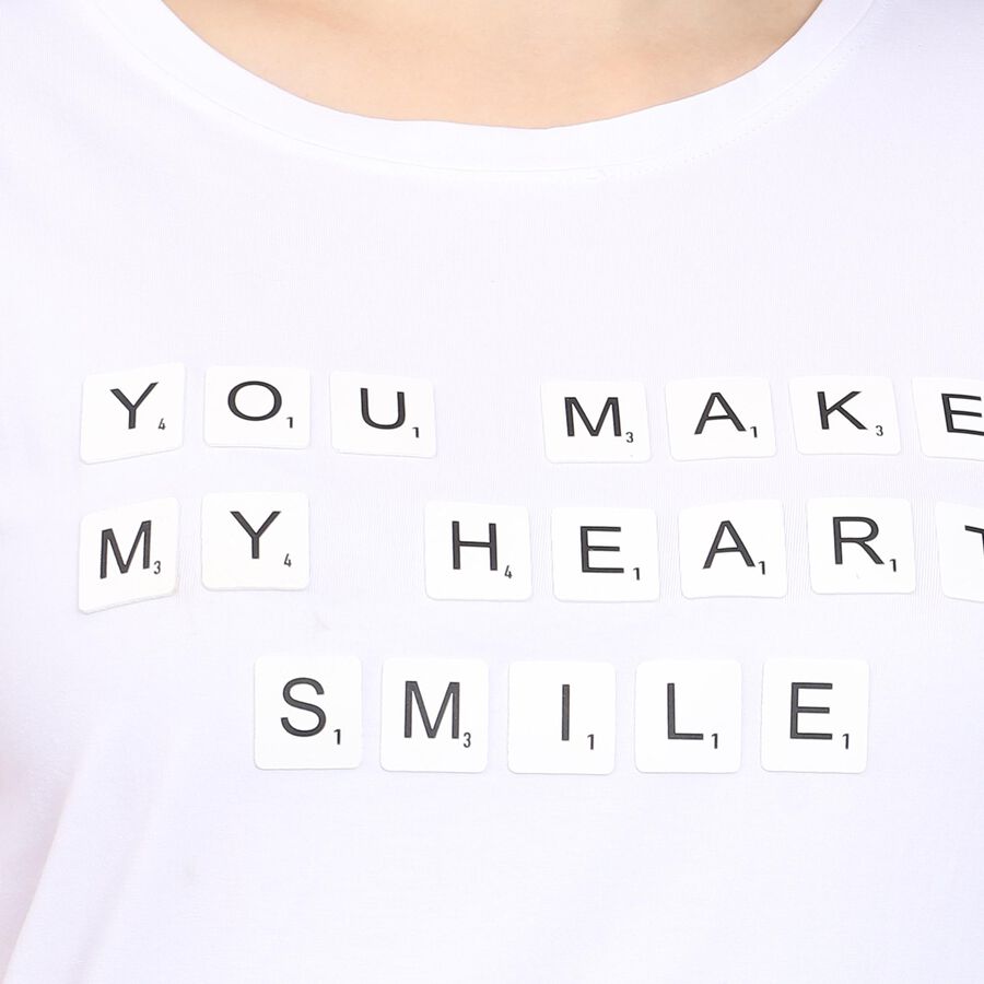 Ladies' Round Neck T-Shirt, White, large image number null