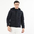 Men's Navy Hooded Casual Jacket, Navy Blue, small image number null
