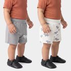 Infants' Grey Regular Fit Printed Half Pant, Light Grey, small