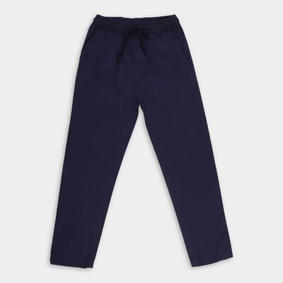 Boys' Deep Navy Blue Regular Fit Elastic Waist Trousers