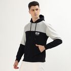 Men's Black and Grey Hooded Casual Sweatshirt, नेवी ब्लू, small image number null