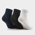 Men's Ankle Length Pack of 3 Socks ( Grey, Black, White ), Teal Blue, small