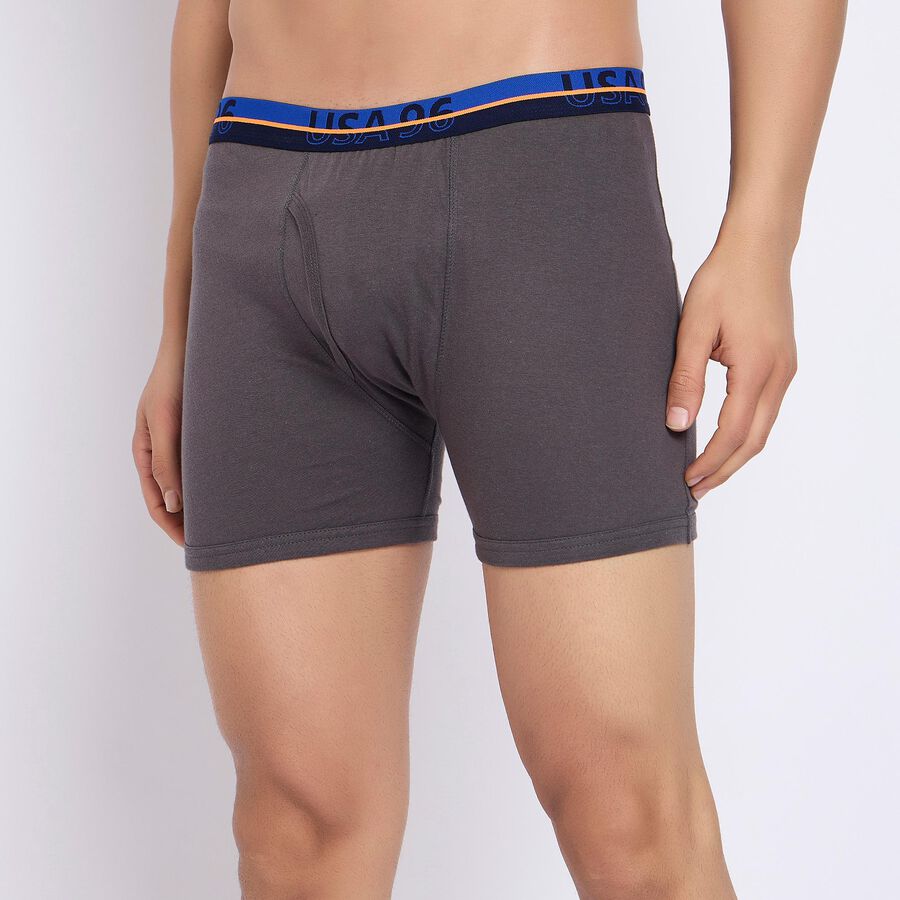 Men's 100% Cotton Trunks, गहरा ग्रे, large image number null