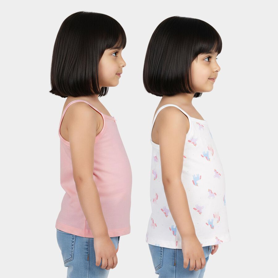 Girls Pink Cotton Vest, हल्का गुलाबी, large