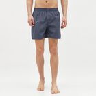 Men's Navy Checked Cotton Blend Boxers, Mid Blue, small
