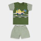 Infant Boys' 100% Cotton Baba Suit, ओलिव, small