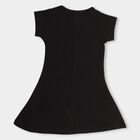 Girls' 100% Cotton Frock, काला, small