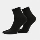 Women's Black Regular Fit Pack of 1 Socks, Black, small