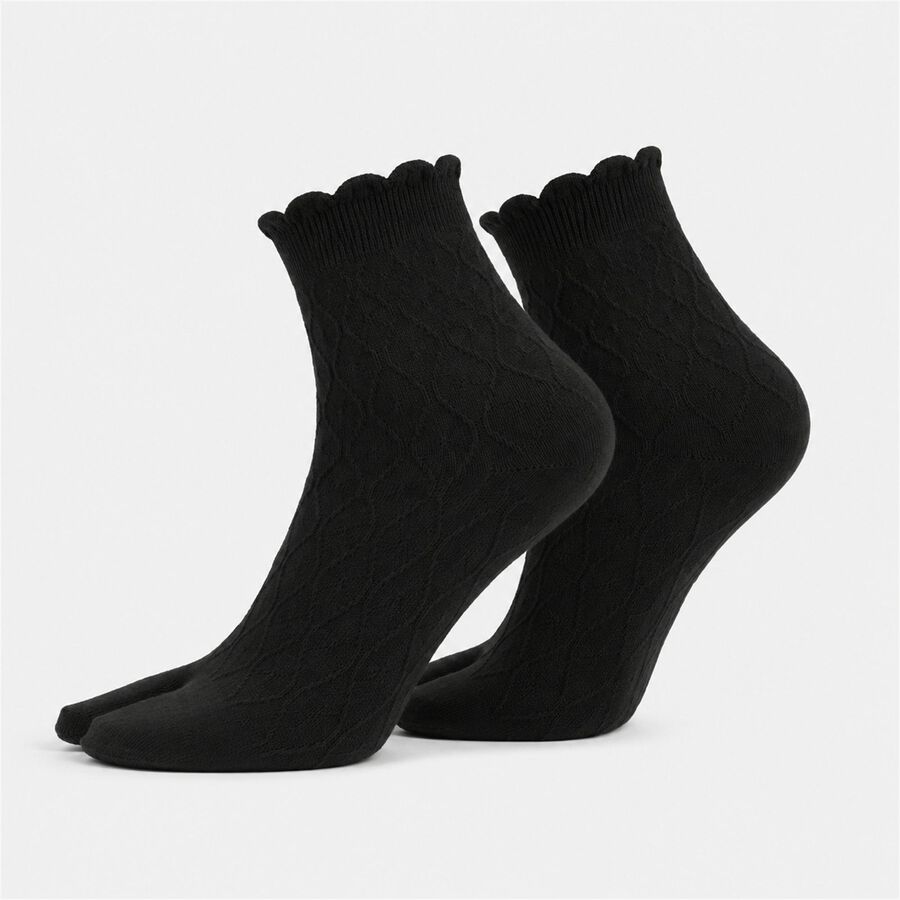 Women's Black Regular Fit Pack of 1 Socks, Black, large