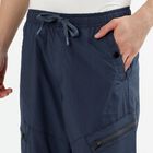 Men's Navy Blue Slim Fit Cargo Trousers, मध्यम नीला, small image number null