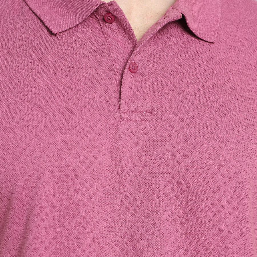 Men's Collared Half Sleeves T-Shirt , Light Pink, large image number null