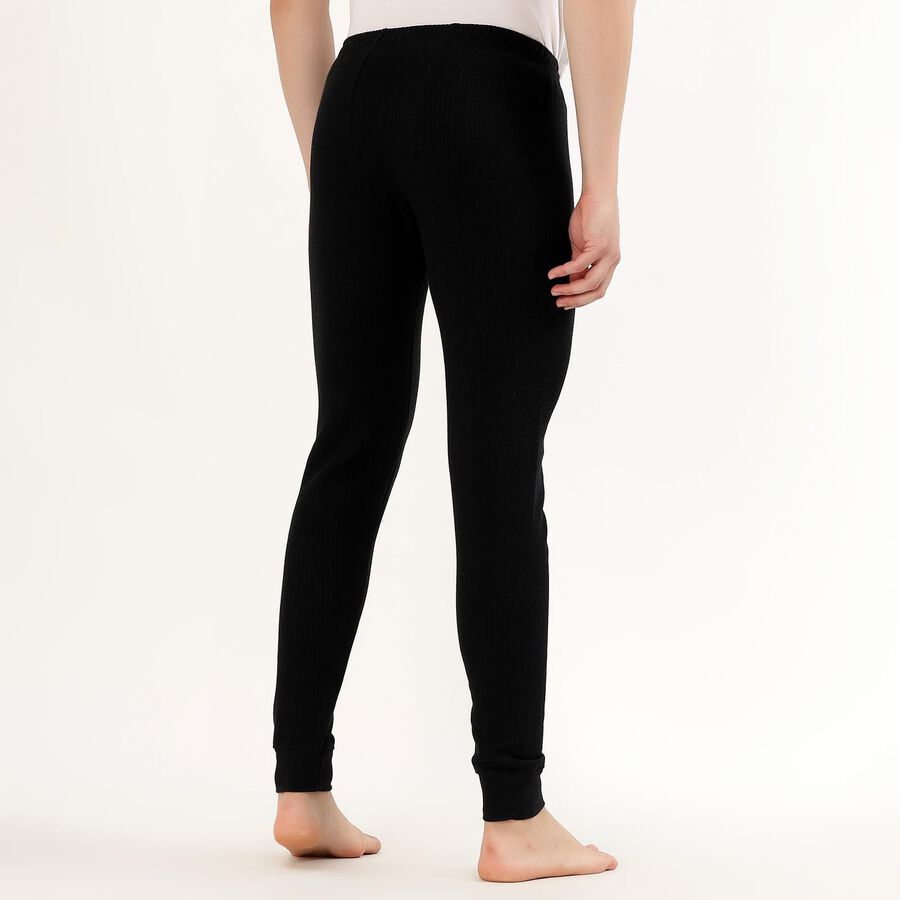 Men's Black Slim Fit Thermal Lower, Black, large image number null