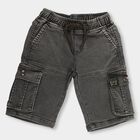 Boys' Muted Charcoal Black Cargo Style Jamaican Shorts, ओलिव, small image number null