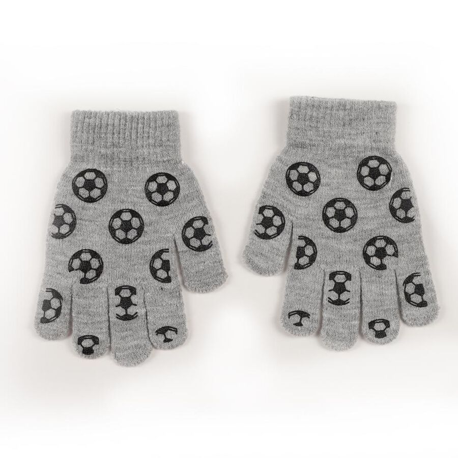 Boys' Gloves, Light Grey, large image number null