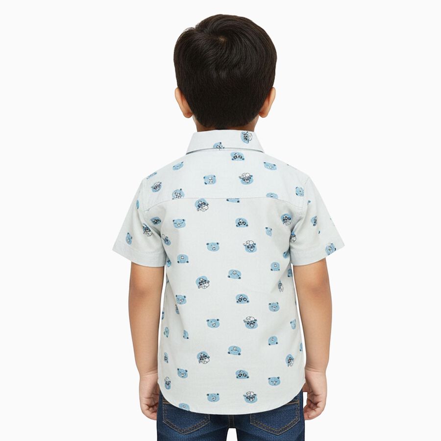 Boys' 100% Cotton Casual Shirt, Light Blue, large image number null