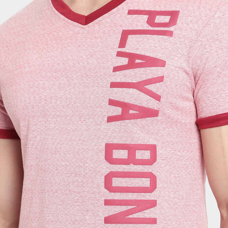 V Neck T-Shirt, Maroon, large image number null
