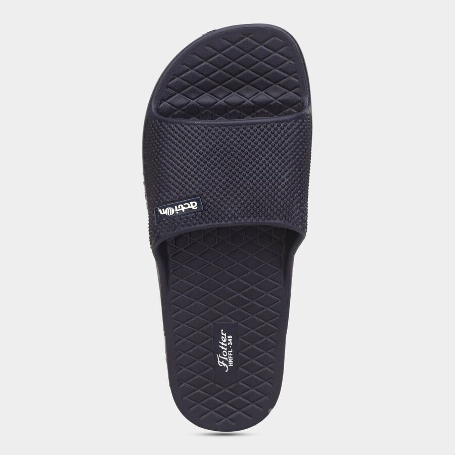 Mens Slider Flip Flops, Navy Blue, large image number null