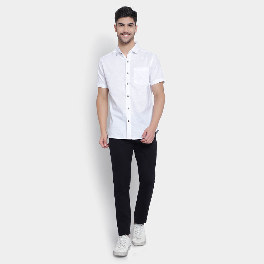 Cotton Solid Casual Shirt, White, large image number null