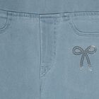 Girls' Light Blue Regular Fit Stretchable Jeans, Light Blue, small