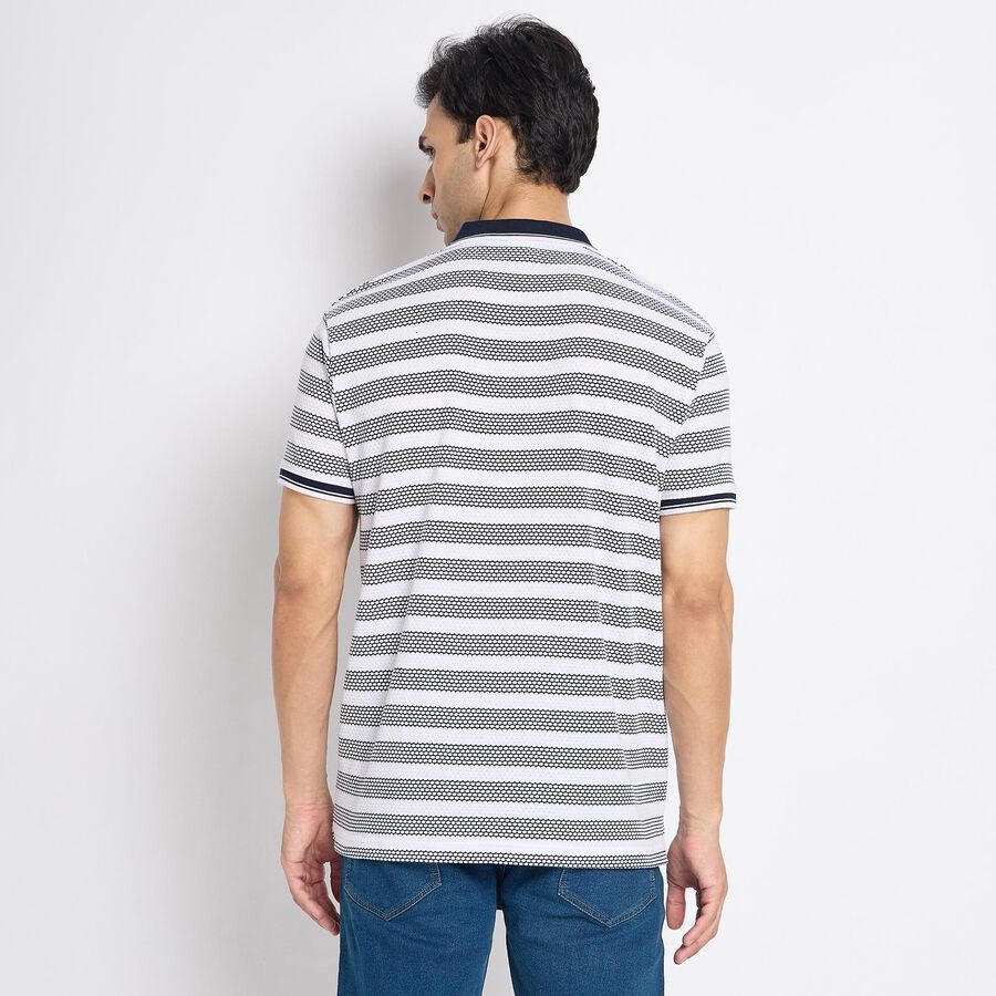 Men's Collared Half Sleeves T-Shirt, सफ़ेद, large image number null