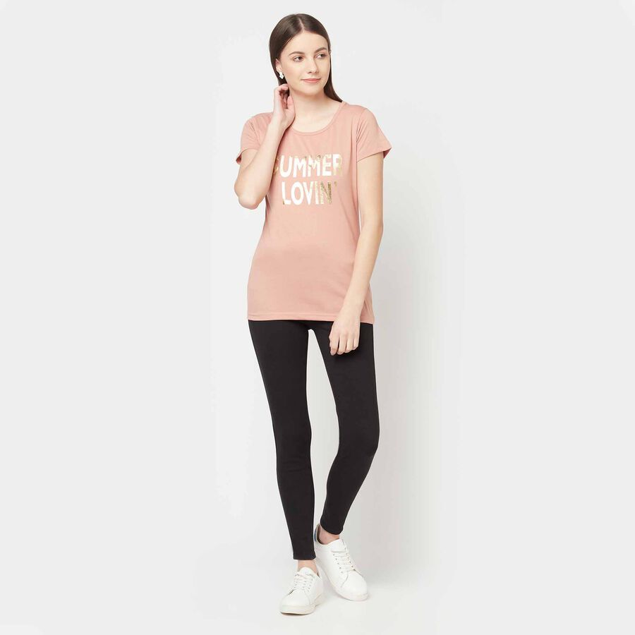 राउन्ड नेक टी-शर्ट, Pink, large image number null