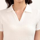 Women's White Polo Neck Preppy Polo T-Shirt, सफ़ेद, small