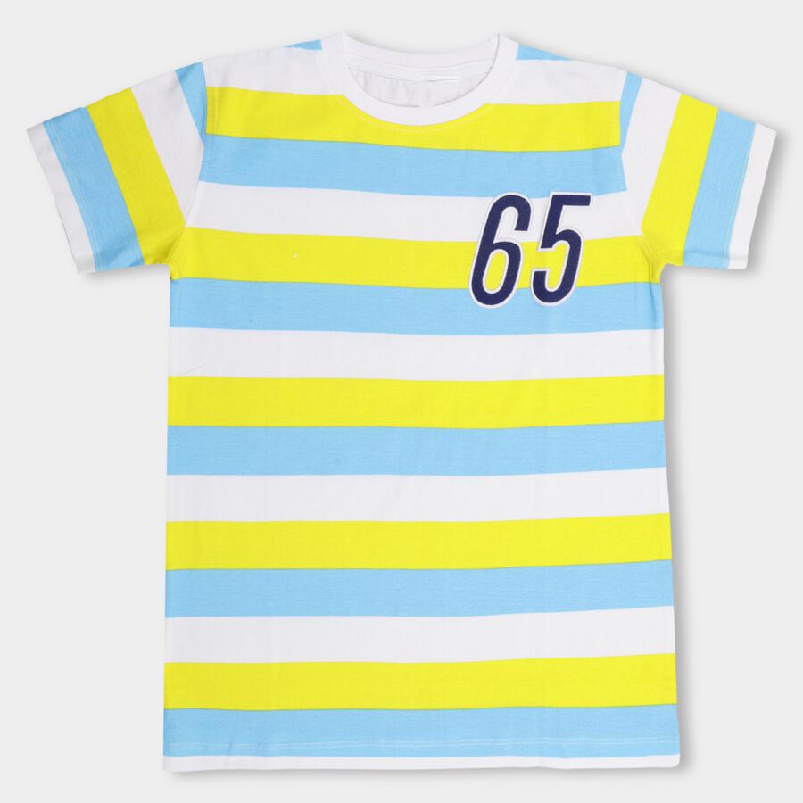 Boys' 100% Cotton Half Sleeves T-Shirt , पीला, large image number null