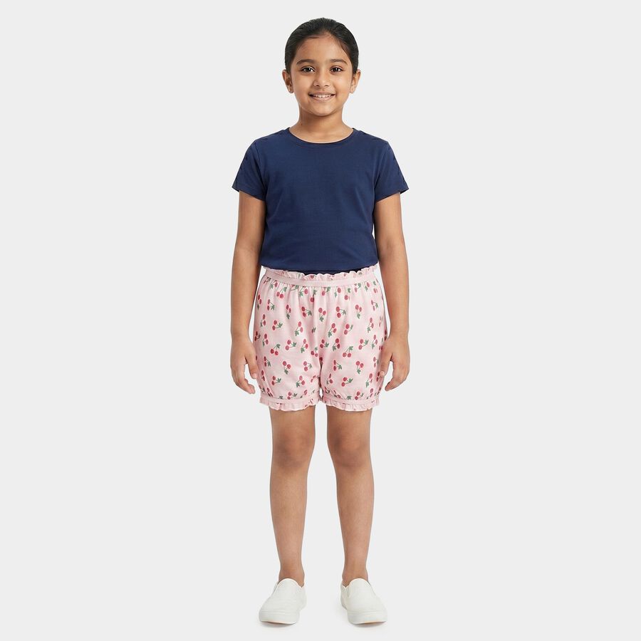 Girls Pink Regular Fit Printed Bloomer, गुलाबी, large