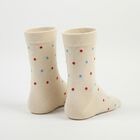 Women Cream Regular Fit Polka Dot Pack of 1 Socks, ऑफ व्हाइट, small
