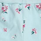 Infants Light Aqua Blue Floral Printed Cotton Pyjama, Light Green, small