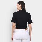 Ladies' 100% Cotton Crop  Top, काला, small