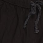 Boys Jet Black Relaxed Fit Cargo Trousers, काला, small image number null