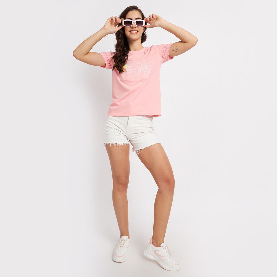 Round Neck T-Shirt, Pink, large image number null