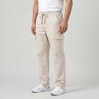 Men's Silver Slim Fit Cargo Trousers, सिल्वर, small