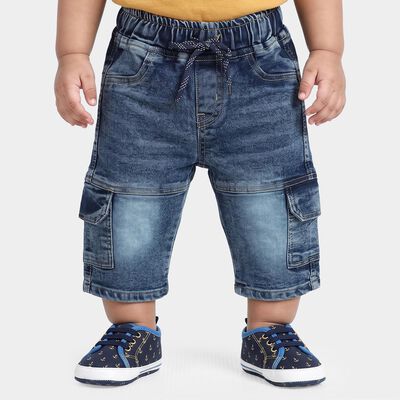 Infants Blue Relaxed Fit Cargo Jeans