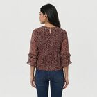 Women's Wine V-Neck Regular Top, वाइन, small