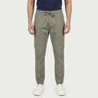 Men's Grey Slim Fit Casual Trousers, Light Grey, small