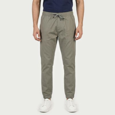 Men's Grey Slim Fit Casual Trousers