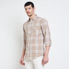 Men's 100% Cotton Casual Shirt , Brown, small image number null