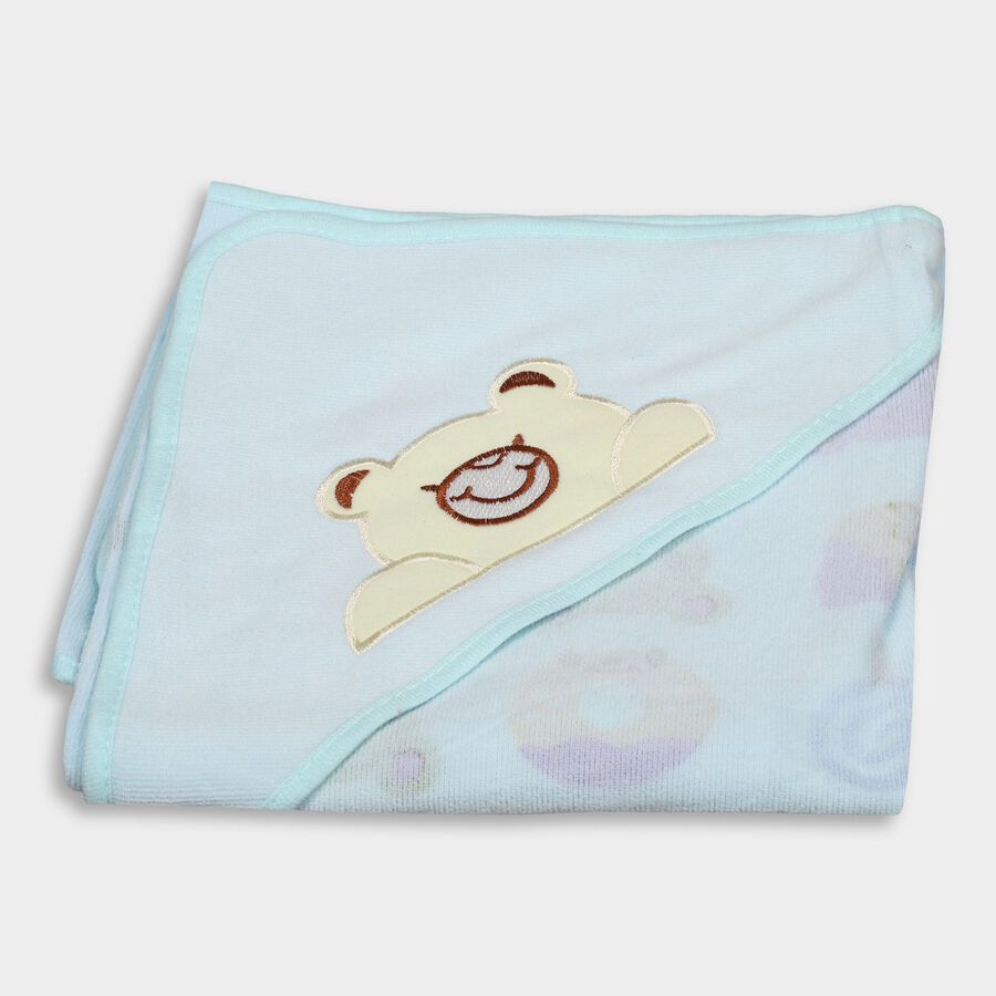 Infants' 100% Cotton Towel, Mid Blue, large image number null